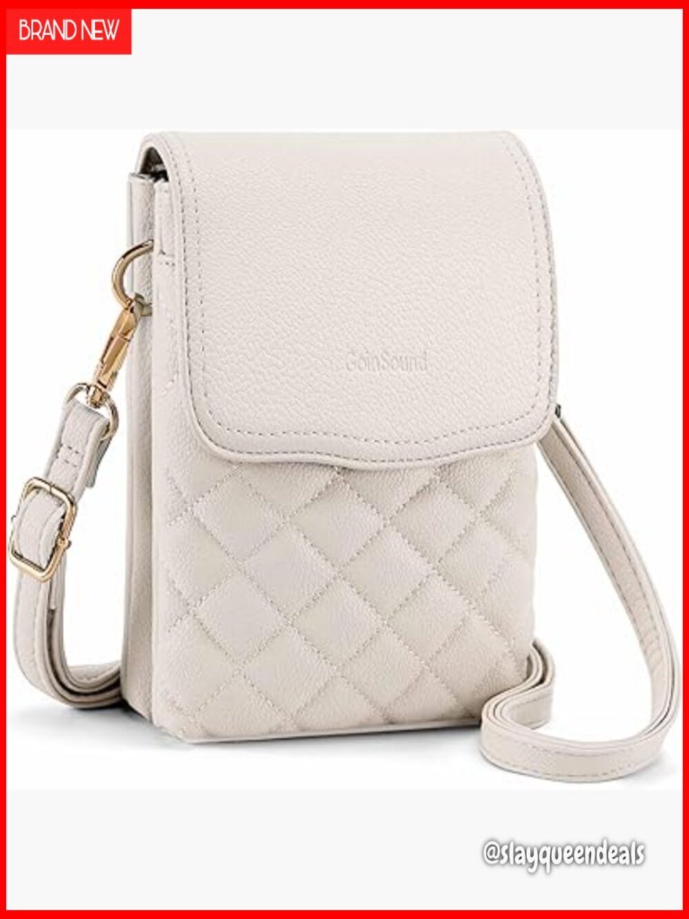 Quilted Vegan Leather Crossbody Phone Purse RFID Blocking Wallet